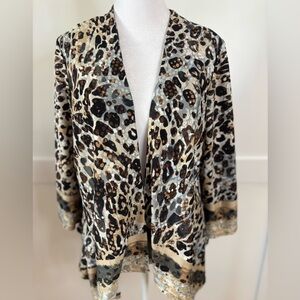 Madison Leigh Animal Print Cardigan - Black, Brown, Cream